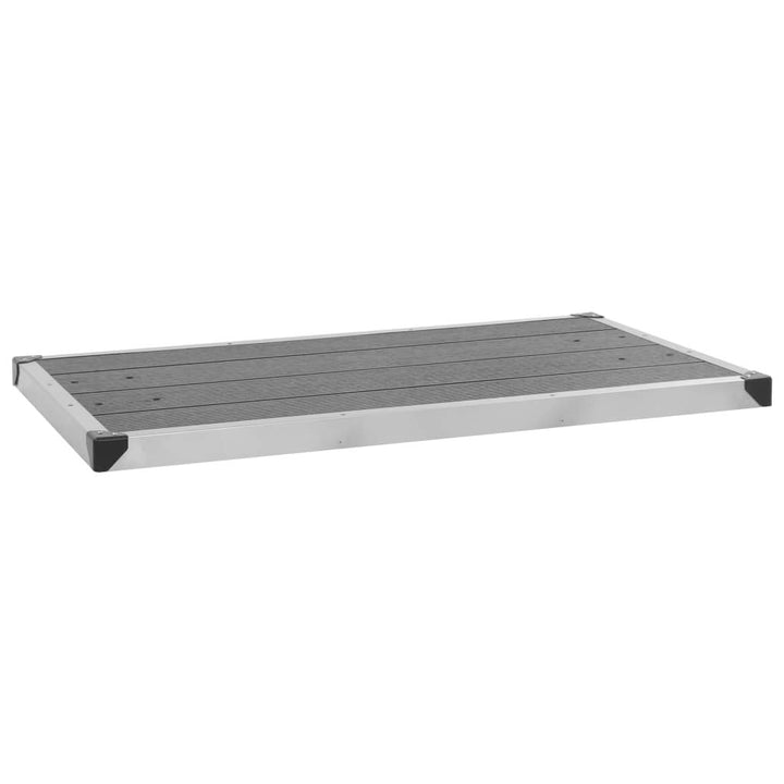 Garten-Duschwanne WPC Edelstahl 110x62 cm Grau Duschtasse Duschmatte Duschvorleger Duschmatte Rutsch