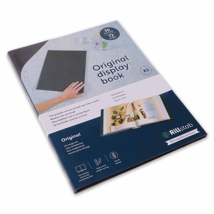 Rillstab A3 Präsentationsmappe für Schule &amp; Projekt - Sichtbuch &amp; Präsentationsbuch - 36 Transparent