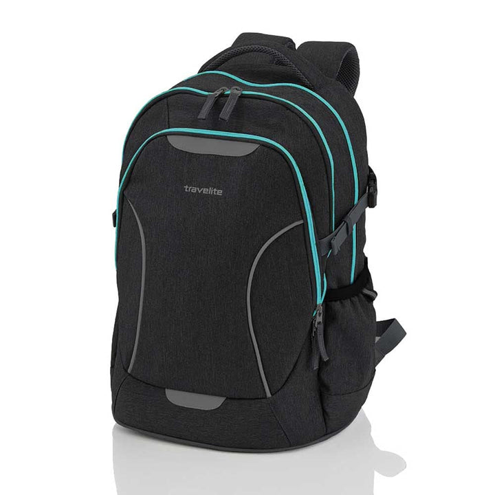 Schulrucksack Travelite Basics ab der 4. Klasse für Mädchen und Jungs (Anthrazit-Neontürkis)