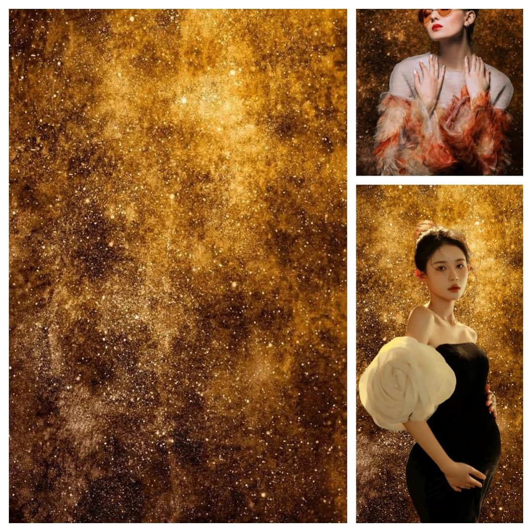 WaW 1.5x2.2m Fotohintergrund Gold Glitzer Hintergründe für Fotostudios S Gelb, S Gelb