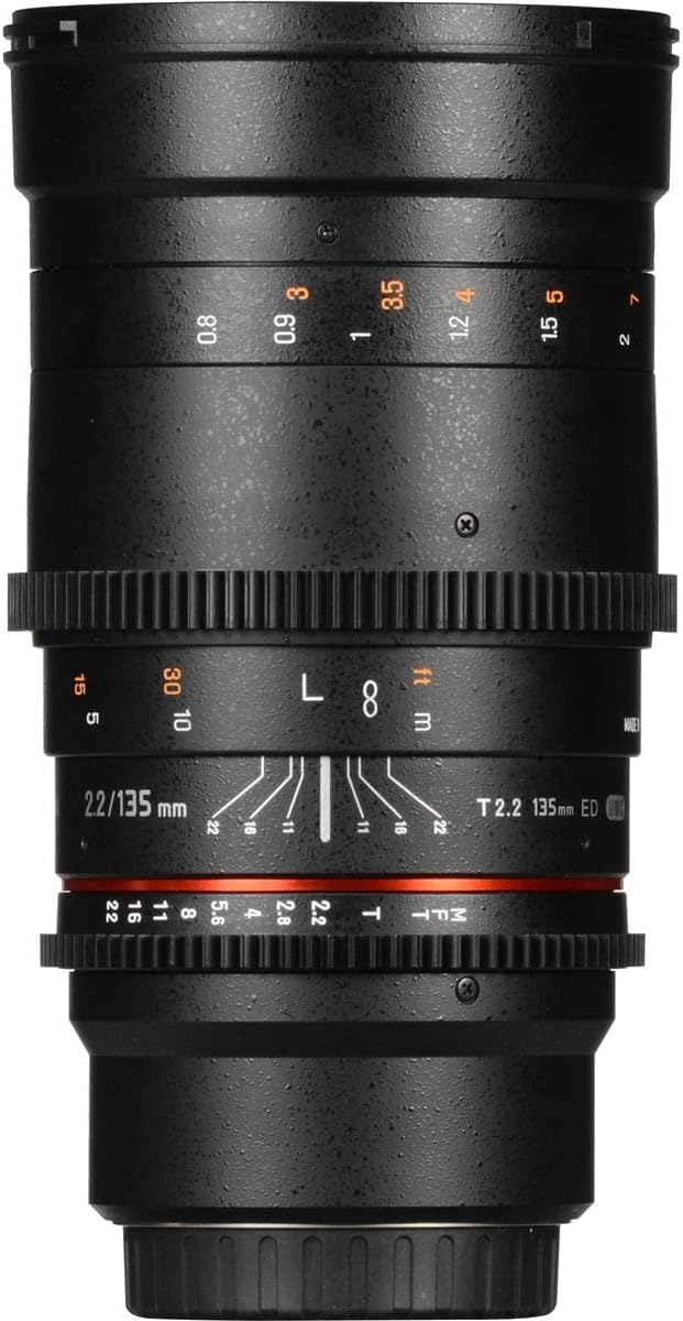 Rokinon Cine DS 135 mm T2.2 ED UMC Teleobjektiv für Canon EF Digital SLR Kameras, Canon