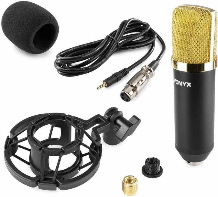 Vonyx CM400B Studio Mikrofon Gaming Mikrofon PC Gaming Mic Streaming Mikrofon mit Stossdämpfer Halte