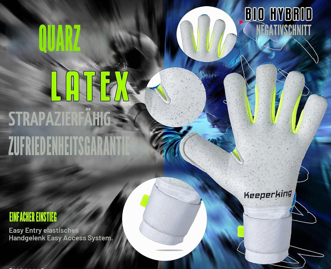 Keeperking Torwarthandschuhe für Erwachsene Fussballhandschuhe Herren Innennaht Profi Premier Grip 4