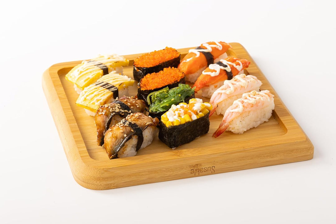 Lavastein Steak-BBQ Servierbrett Set,Hot Stone Steingrill Set aus Bambusbrett Lavastone,Grillen auf