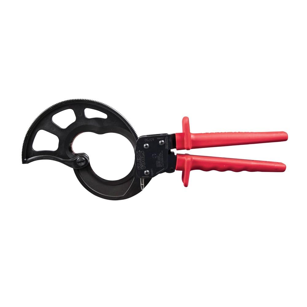 Klein Tools Kabelschneider, Ratschen-Kabelschneider, schneidet bis zu 1000 MCM, ideal für die Kabelv