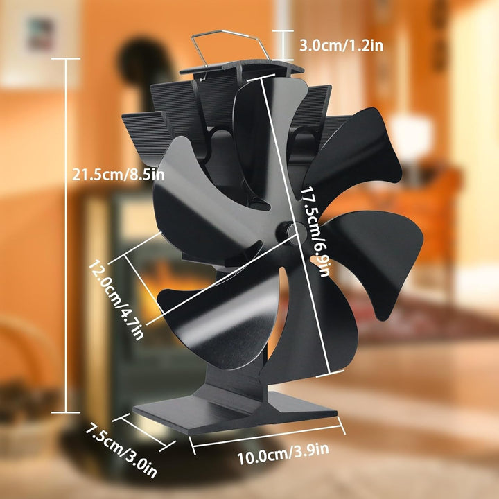 Tomersun Holzofenventilator Holzofen Ventilator Wärmebetriebener Ofenventilator Heizlüfter Kaminvent