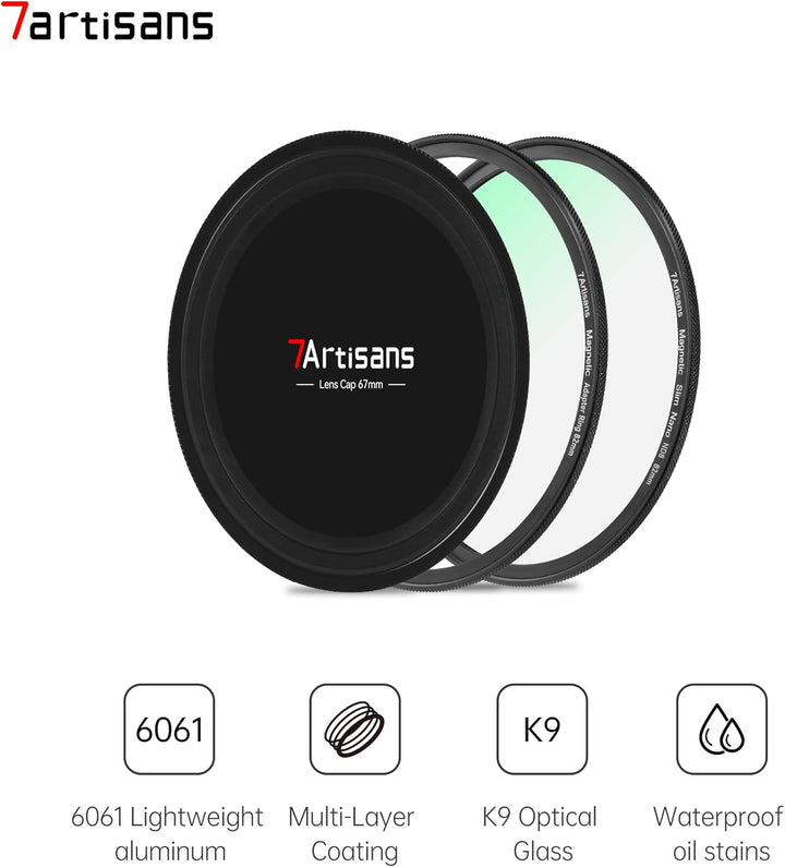 7artisans Nano-Magnetfilter UV-Filter ND-Lichtreduktionsfilter/CPL-Polarisationsfilter/GND-Verlaufsf