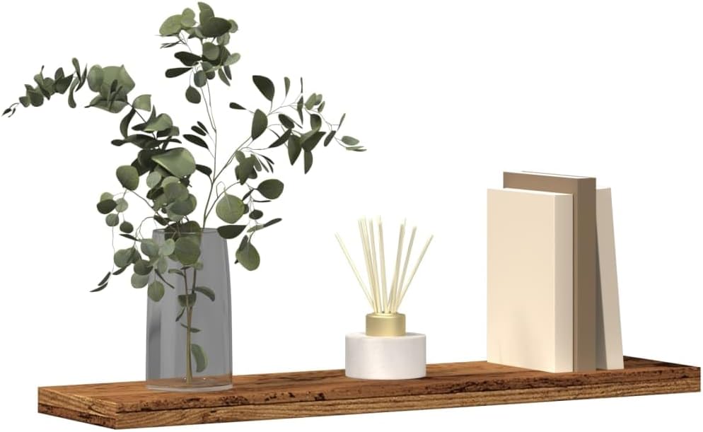 vidaXL Wandregale 4 STK. Altholz-Optik 40x10x1,5 cm Holzwerkstoff, Schweberegal, schwebendes Regal,