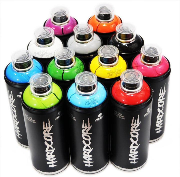 MTN Hardcore Sprühfarbe, 400 ml, beliebte Farben, 12