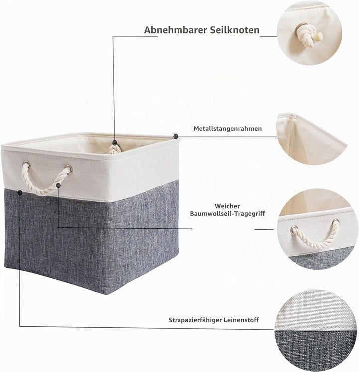 Mangata Aufbewahrungsbox, 33x38x33cm Aufbewahrungskorb Stoff, Box in Würfel für Schrank, Regal, und