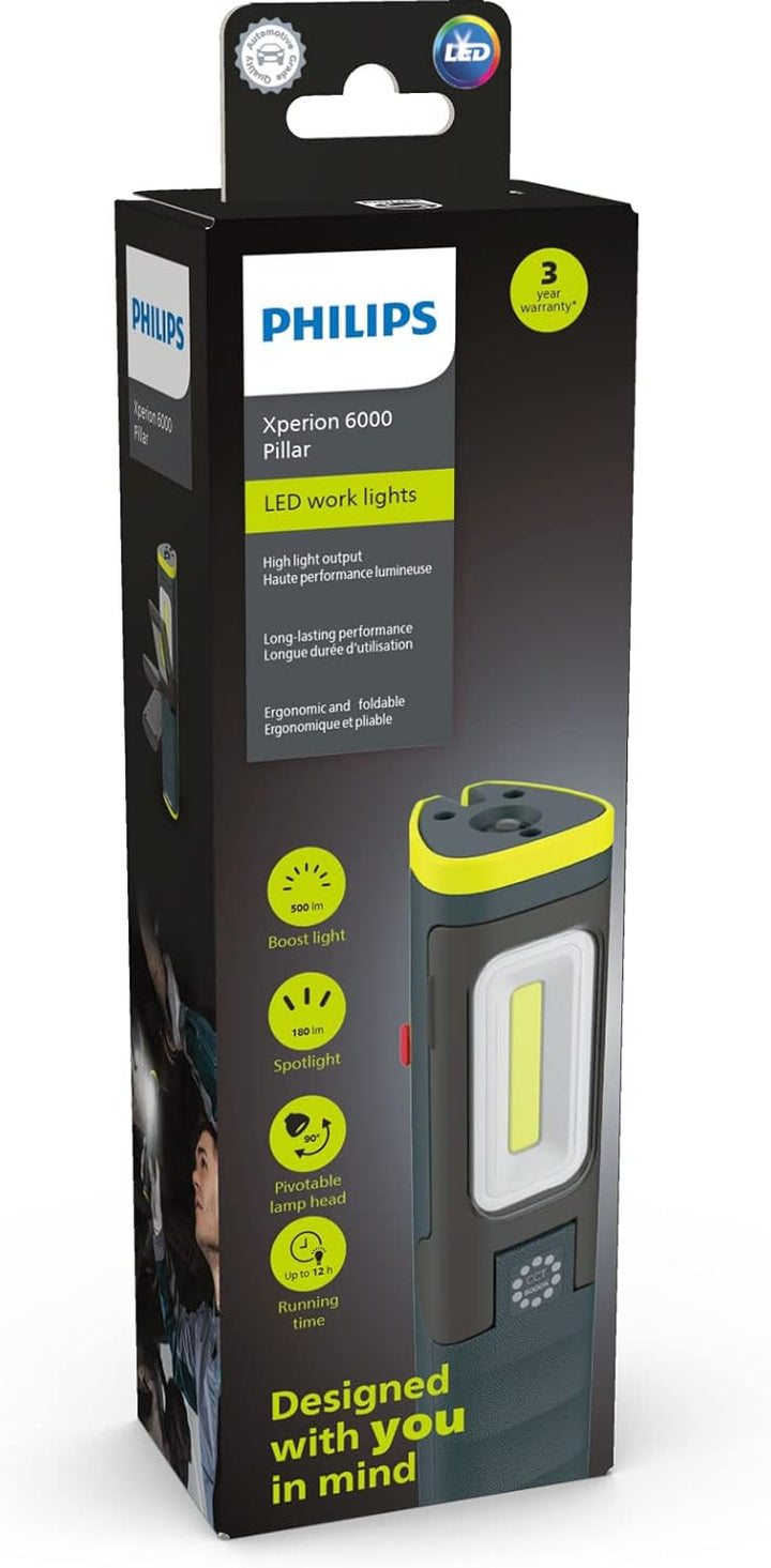 Philips Xperion 6000 Pillar LED-Arbeitsleuchte, hochwertige wiederaufladbare Werkstattlampe, Handlam