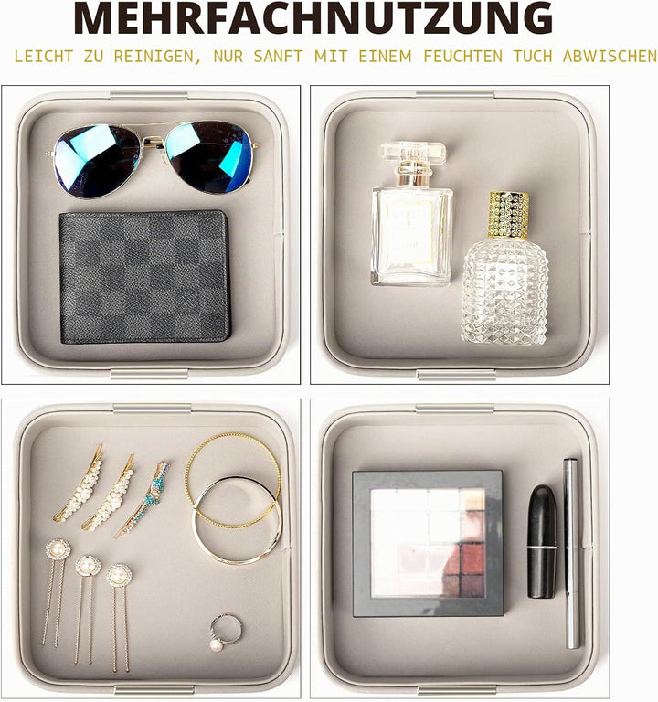 SANZIE Luxuriöse Leder-Schreibtisch-Aufbewahrung, kleiner Auffang-Organizer, dekoratives Tablett für