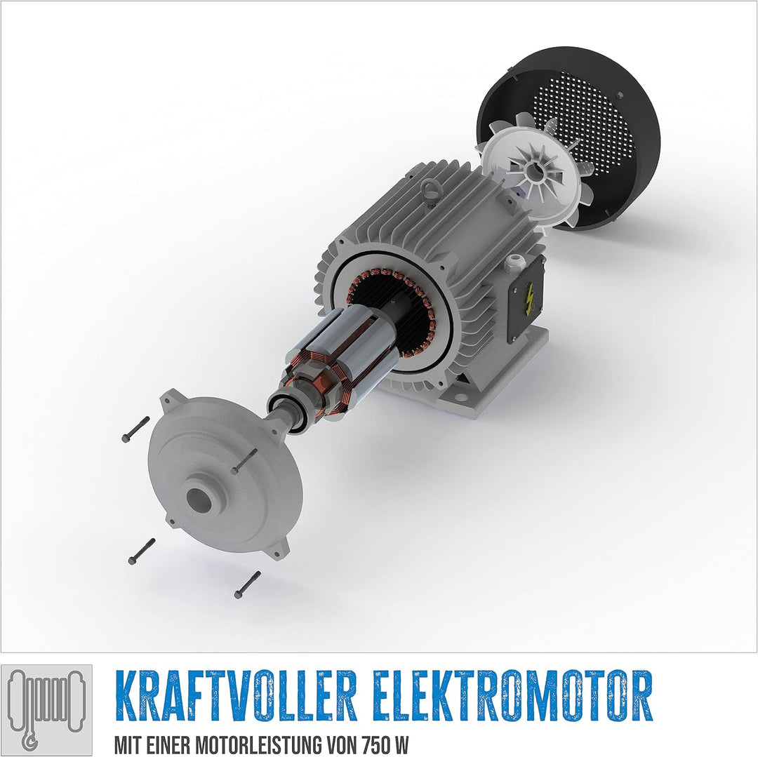 Güde 1716 Elektrischer Seilzug GSZ 200/400L (230 V, 750 W, 9 m langes Bedienkabel, idealer Helfer in