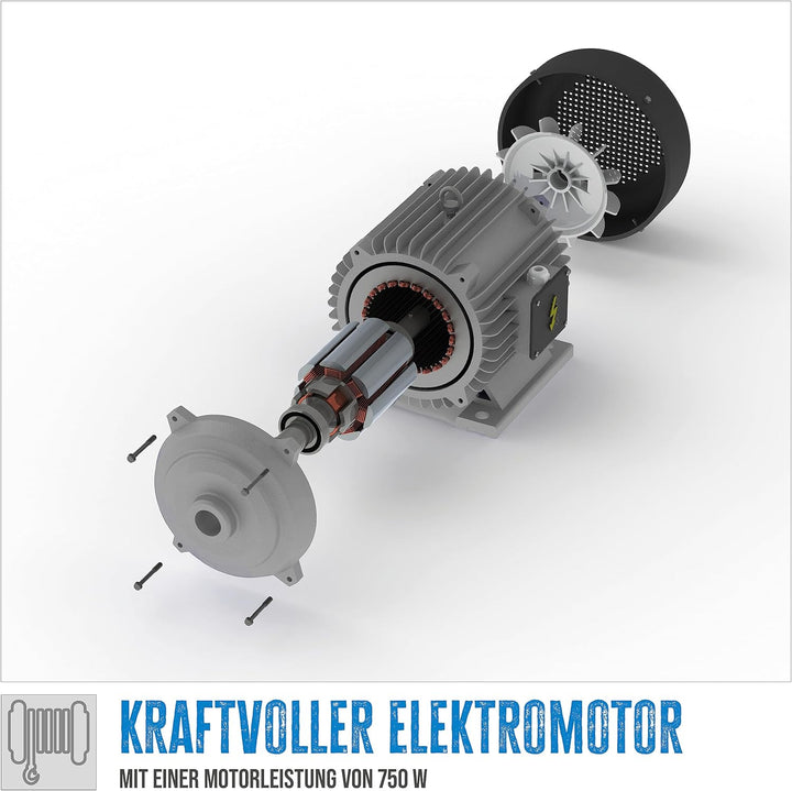 Güde 1716 Elektrischer Seilzug GSZ 200/400L (230 V, 750 W, 9 m langes Bedienkabel, idealer Helfer in
