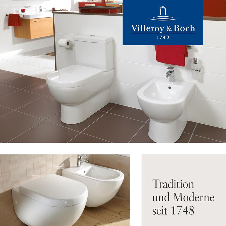 Villeroy & Boch Subway WC-Sitz, Toilettendeckel mit Absenkautomatik, abnehmbarer Toilettensitz aus b