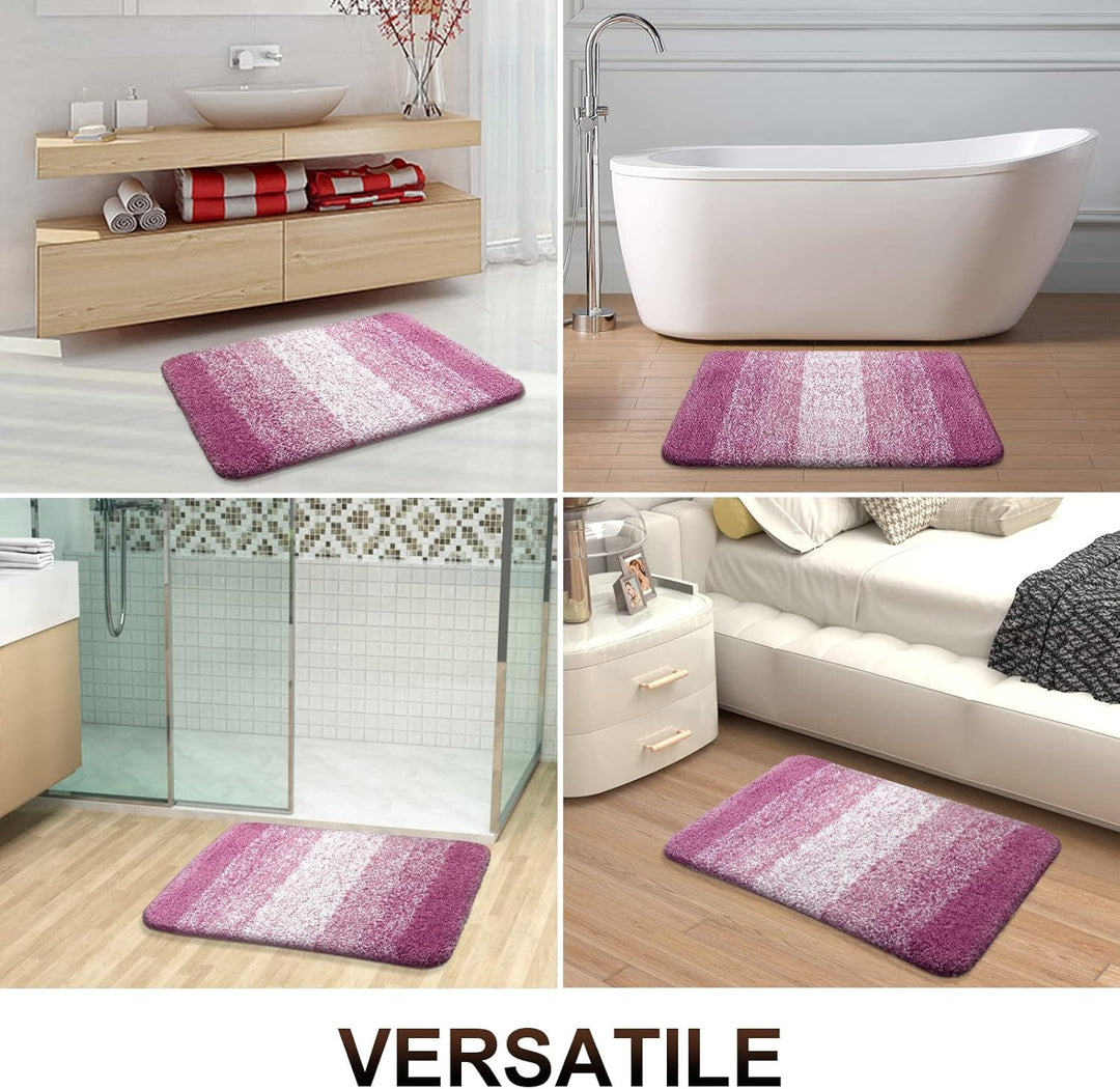 Homaxy Weich Badezimmerteppich 60x90 cm, rutschfest waschbar Badematte Flauschige Hochflor Badteppic