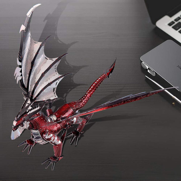 Piececool 3D-Metallmodellbausätze, schwarzer Drachenkönig, Bastel-3D-Puzzles für Erwachsene, Denkspo