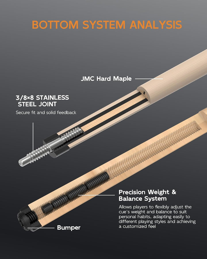 KONLLEN Billardqueue aus Carbonfaser, 147cm, professionelles Billardqueue für Erwachsene, Vollcarbon