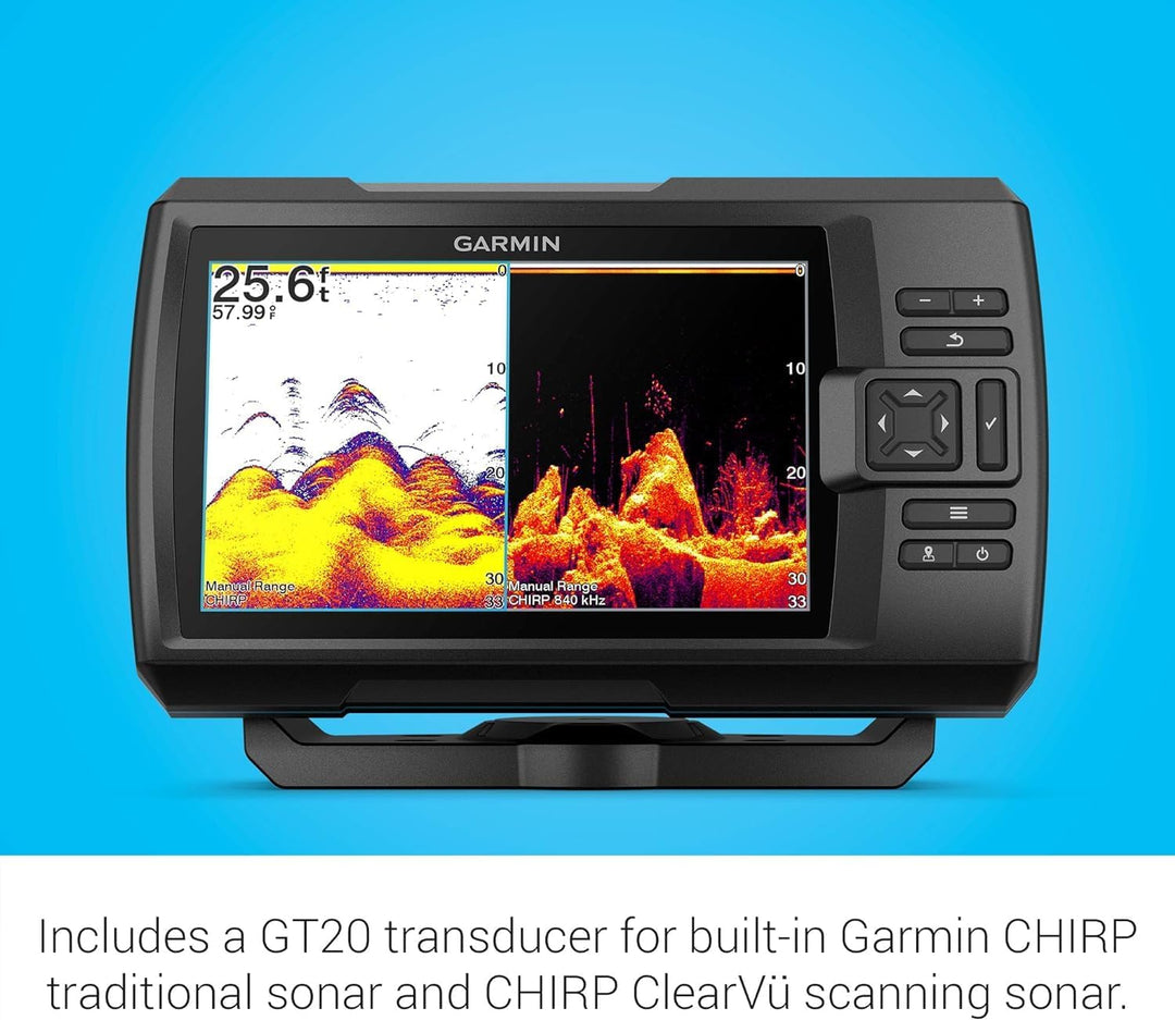 Garmin Striker Vivid 7cv, Easy-to-Use 7-inch Color Fishfinder and Sonar Transducer, Vivid Scanning S