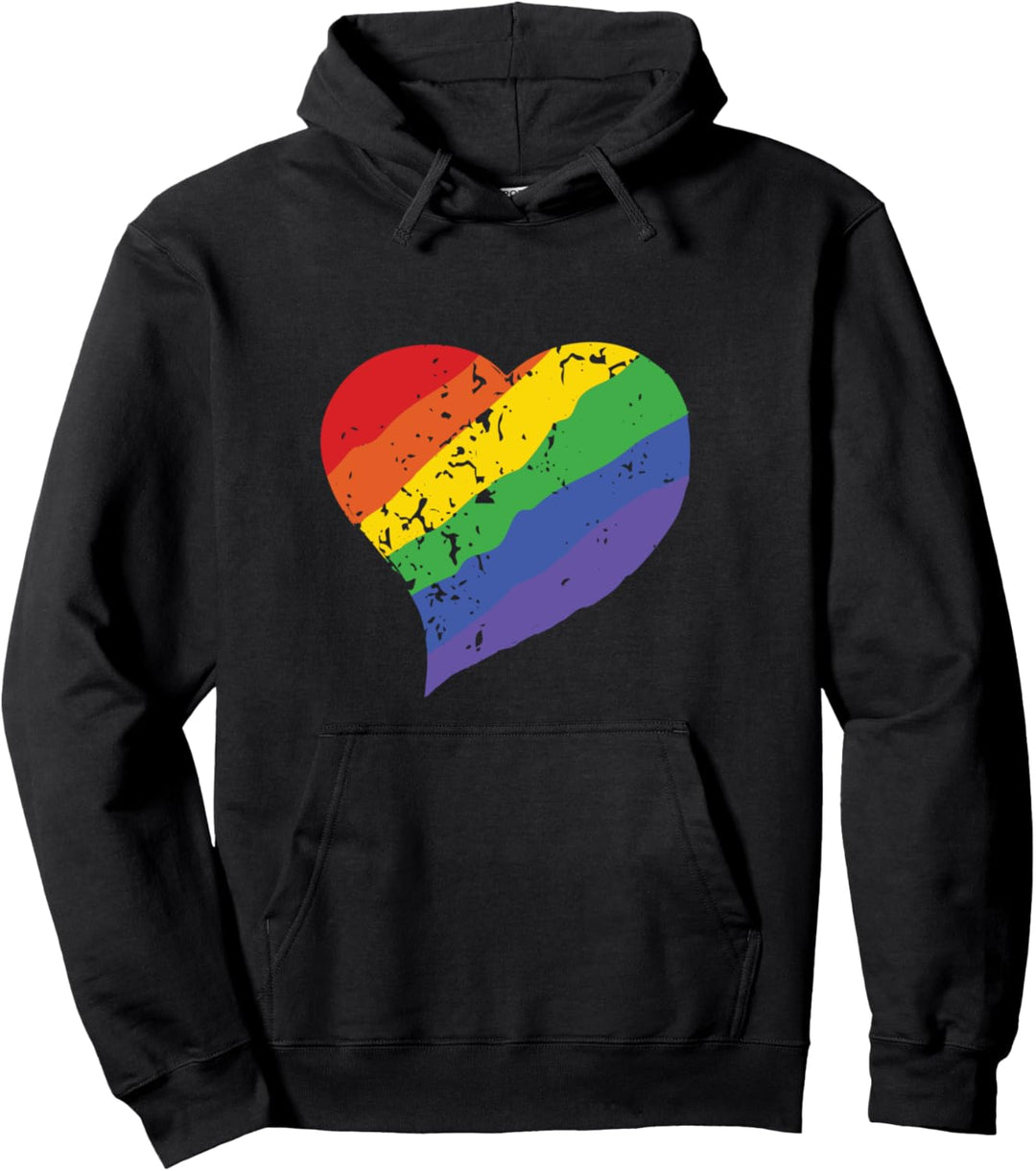 LGBT LOVE Heart with Rainbow for Gays & Lesbians Gay Pride Pullover Hoodie