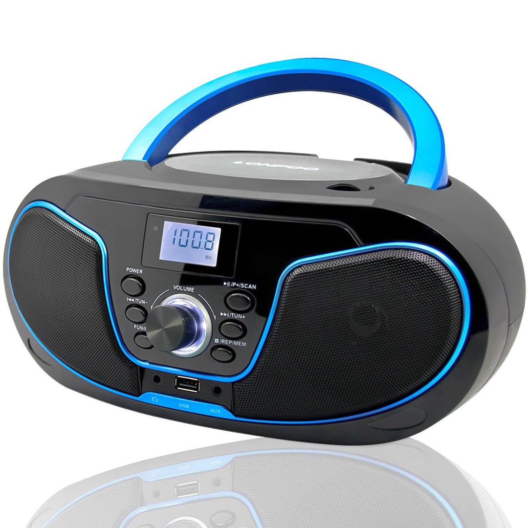 Tragbares CD-Radio - Kinder CD-Player Boombox mit USB-Eingang | AUX-Eingang | Kopfhöreranschluss | U