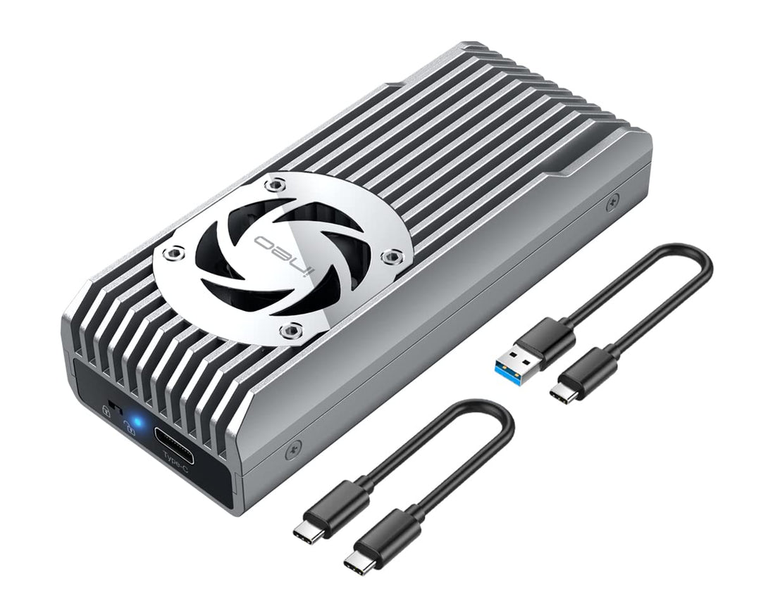 Externes Aluminiumgehäuse 10 Gbit/s | für M.2 NVMe SSD PCIe | M-Key | USB 3.2 Gen2 10 Gbit/s | Lüfte