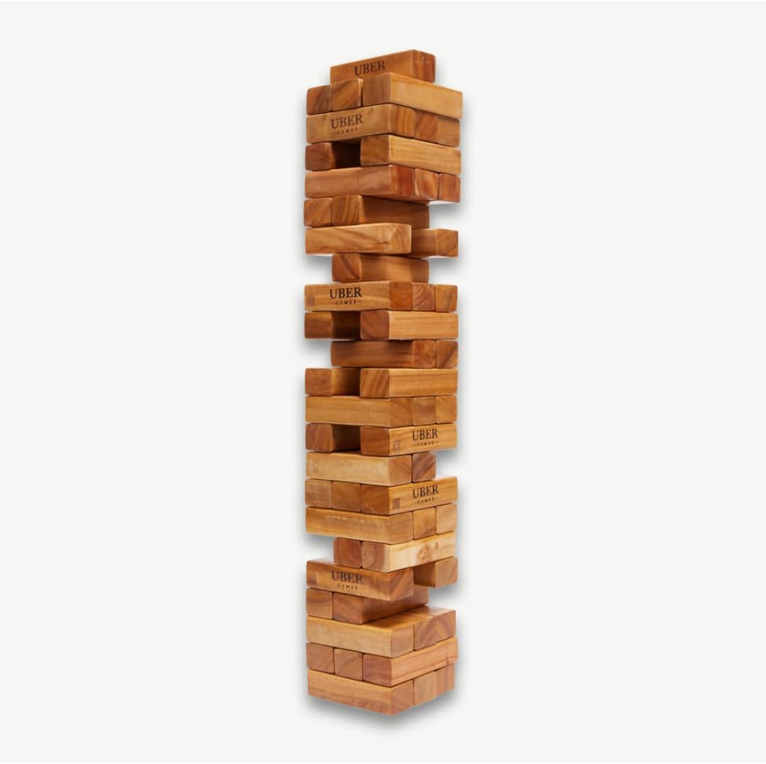 DOCTOR SPORT Hartholz Wackelturm XXL bis 250cm - Stapelturmspiel : das härteste Holz auf dem Markt -