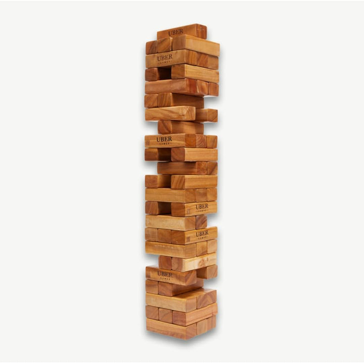 DOCTOR SPORT Hartholz Wackelturm XXL bis 250cm - Stapelturmspiel : das härteste Holz auf dem Markt -
