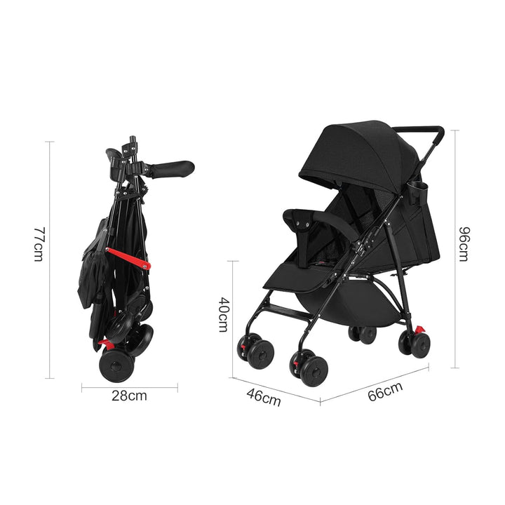 Sinbide Kinderwagen, Kinder Buggy, Zusammenklappen mit einer Hand, Kinderbuggy mit Liegefunktion, Fu