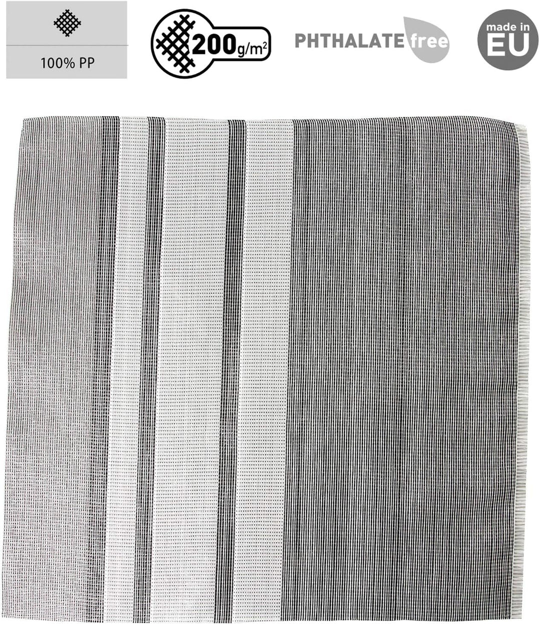 BRUNNER Trip Zeltteppich Schwarz/Grau 250 x 350 cm 2,5 x 3 m, 2,5 x 3 m