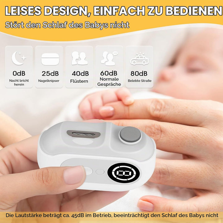 4-in-1 Elektrischer Nagelknipser – Elektrischer Nageltrimmer mit LED-Licht,UV-Lampe und Aufbewahrung