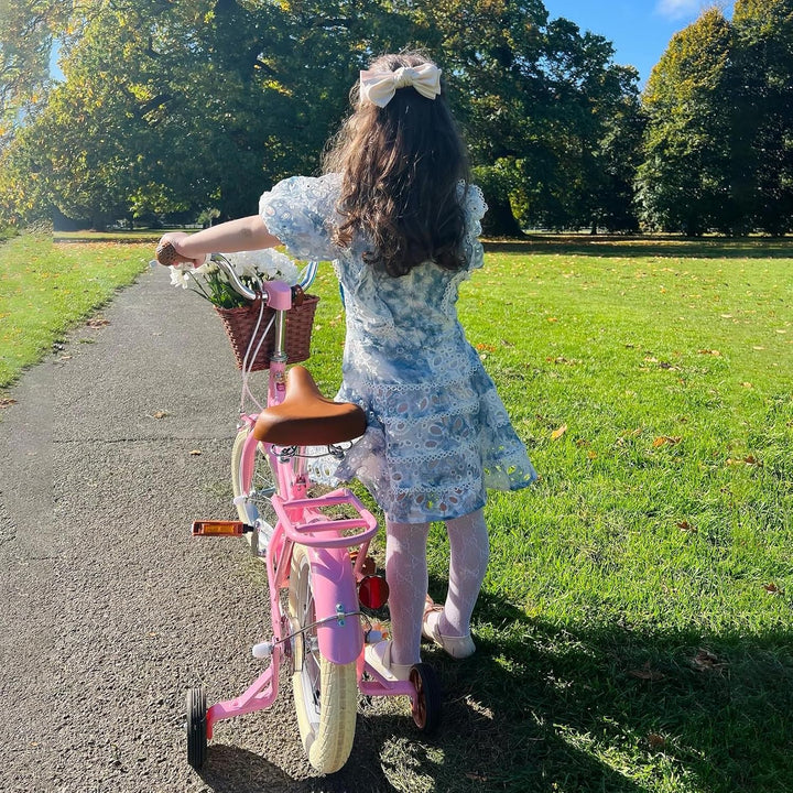 STITCH MANCHI 12/14/16/18 Zoll Kinderfahrrad mit Korb &amp; Stabilisatoren für 2-9 Jahre alte Mädchen &amp;