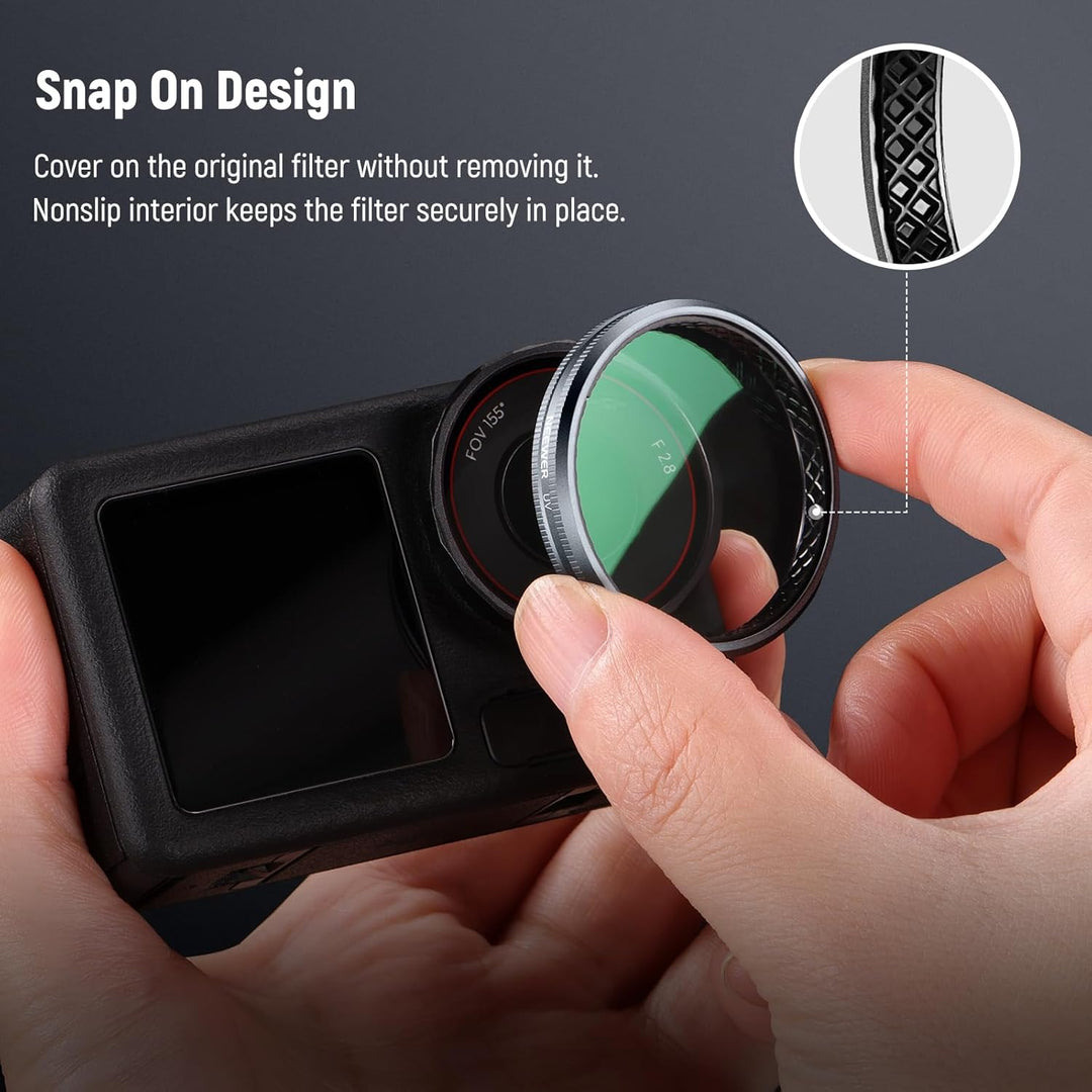 NEEWER UV Filter kompatibel mit DJI Osmo Action 5 Pro / 4/3, Snap On, mehrfach beschichteter HD Glas