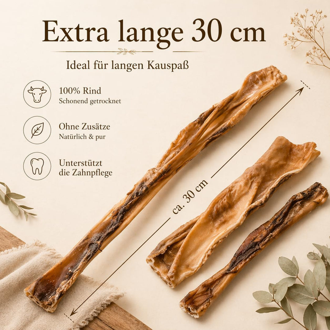 123...Hund dabei! - Rinderkopfhaut 30cm - 2,5kg, schonend getrocknete Rinderkopfhaut für Hunde, Qual