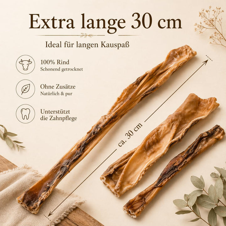 123...Hund dabei! - Rinderkopfhaut 30cm - 2,5kg, schonend getrocknete Rinderkopfhaut für Hunde, Qual