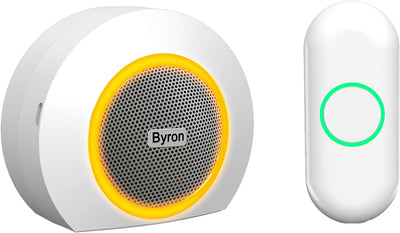 Byron DBY-23521 Funk-Türklingel-Set, farbiger visueller Alarm, 8 Melodien & bis zu 200 m Reichweite,
