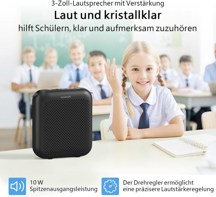 NORWII S358 Tragbarer 2000mAh Wiederaufladbarer Sprachverstärker mit Kabelgebundenem Mikrofon, Heads