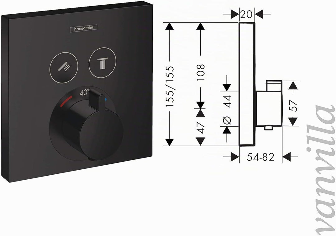 vanvilla Duschsystem mit Unterputz Duscharmatur von Hansgrohe und vanvilla Regendusche mit Armatur,