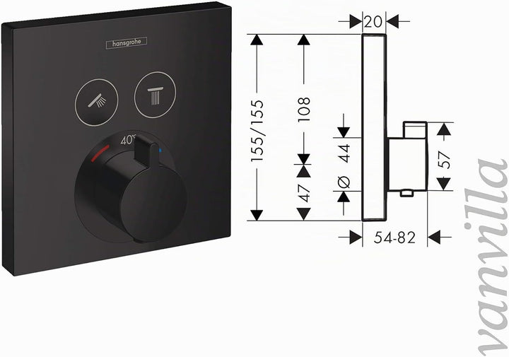 vanvilla Duschsystem mit Unterputz Duscharmatur von Hansgrohe und vanvilla Regendusche mit Armatur,