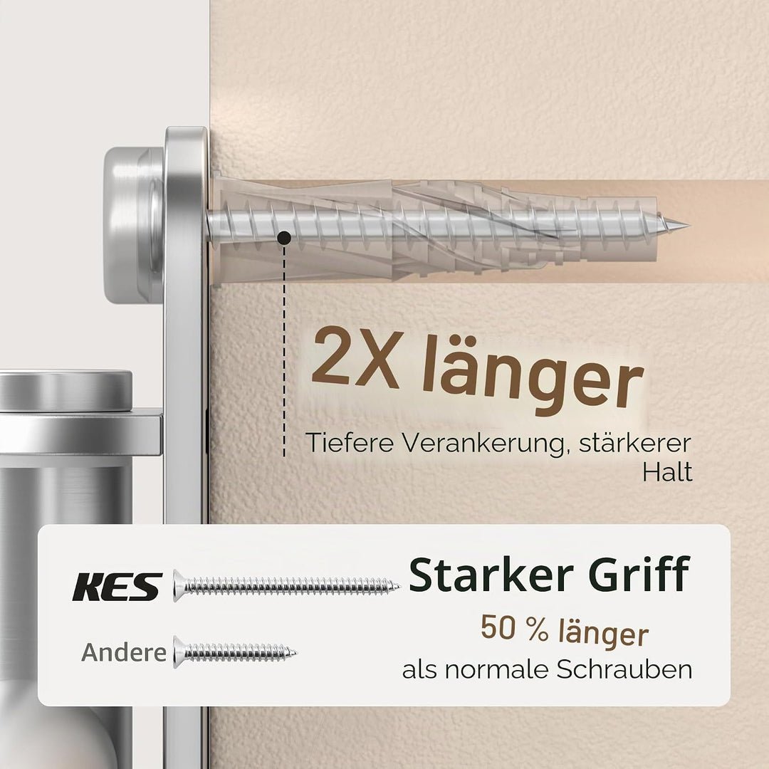 KES Handtuchhalter Schwenkbar Handtuchstange 4 Armig Bad Edelstahl SUS304 Badetuchhalter 50CM 180° D