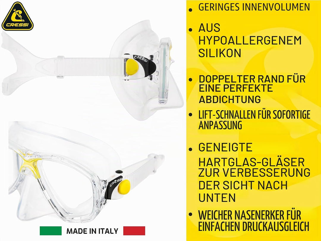 Cressi C/Set Marea VIP (New) Schnorchel Einheitsgrösse Schwarz/Schwarz, Einheitsgrösse Schwarz/Schwa