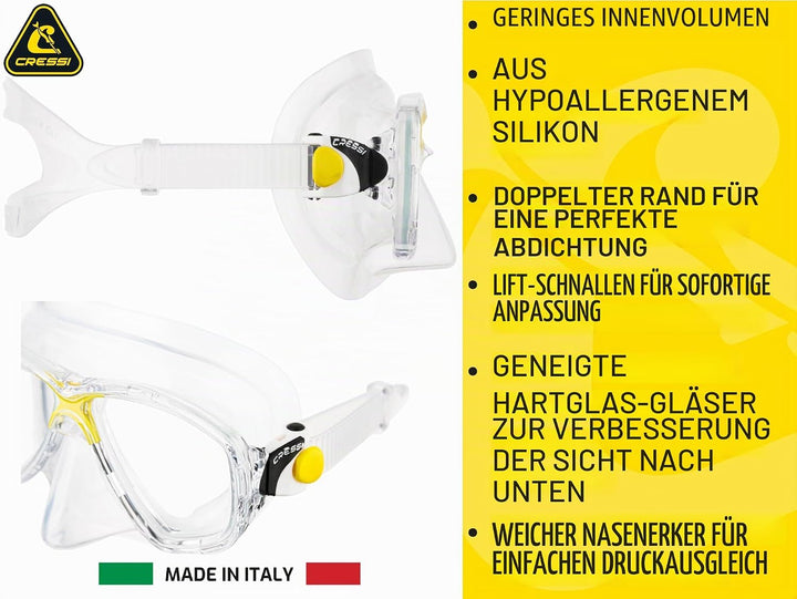 Cressi C/Set Marea VIP (New) Schnorchel Einheitsgrösse Schwarz/Schwarz, Einheitsgrösse Schwarz/Schwa