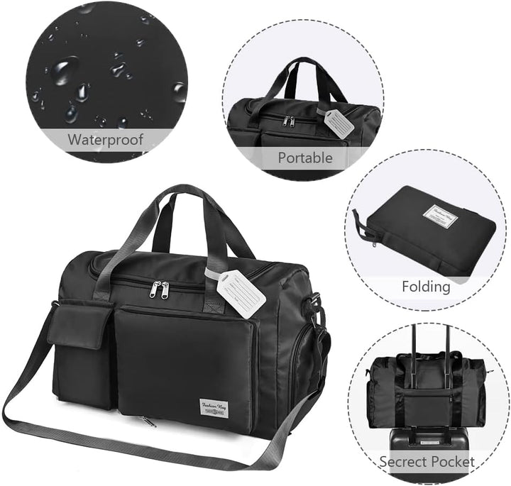 Flintronic 35L Faltbare Reisetasche Gepäcktasche Grosse Weekender Übernachtungstasche Urlaubstasche