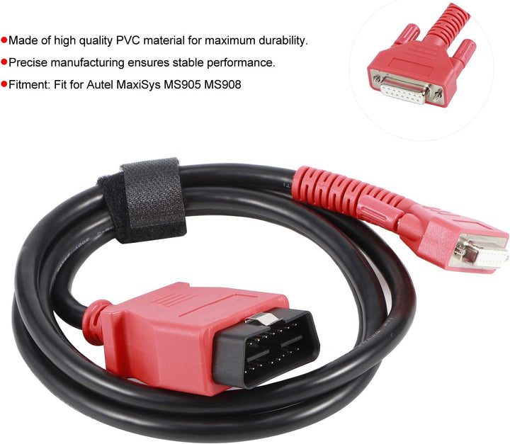Qiilu OBD2 Auto Diagnosekabel, Scanner Haupttestdatenkabel OBD2 Kabelersatz Passend für MaxiSys MS90