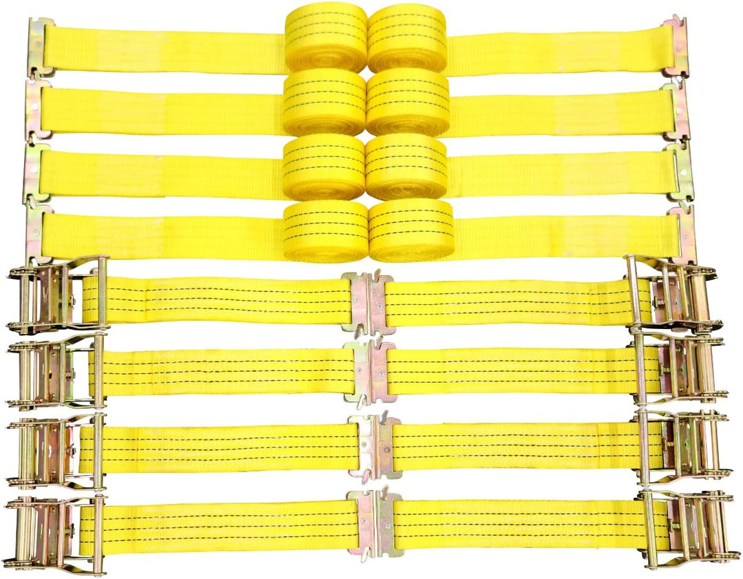E-Track Spanngurte mit Ratsche, 5,1 x 4,6 m, 137 kg, 8 Stück 2"x15', 2"x15'