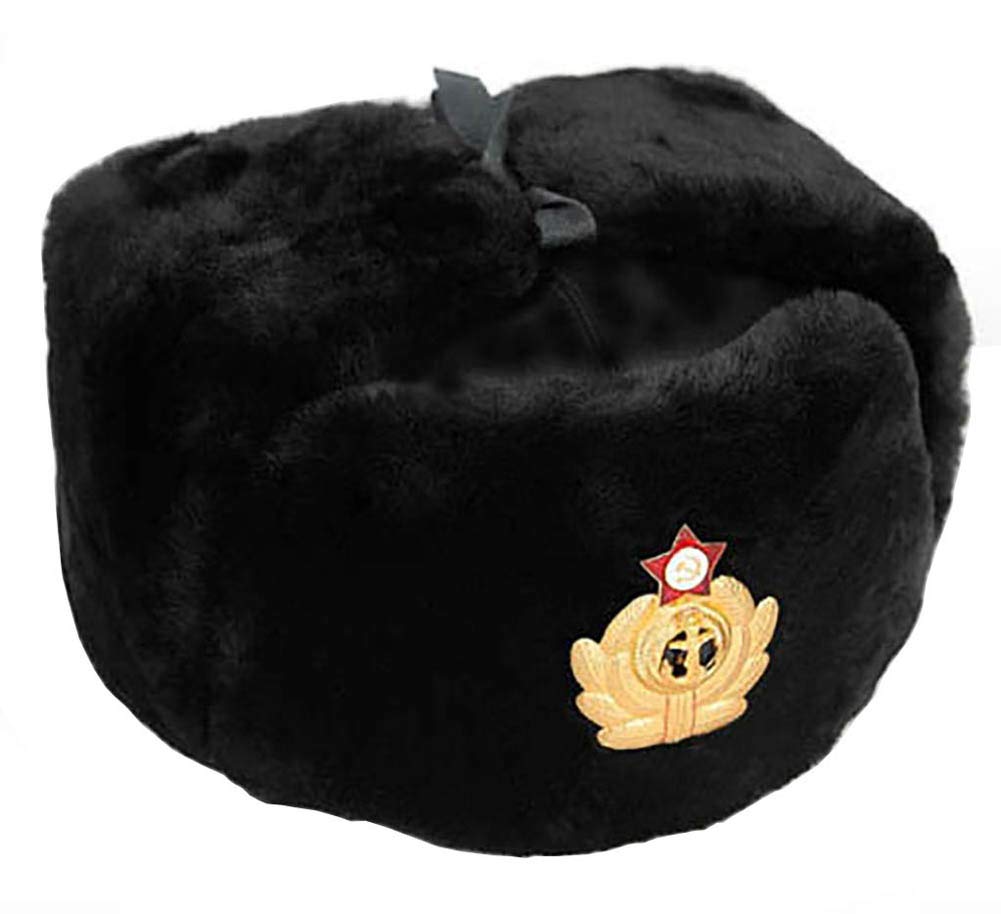 Cucuba® Wollhut mit Decke Russia Ushanka Marineblau Russisch – Grösse S (EU))