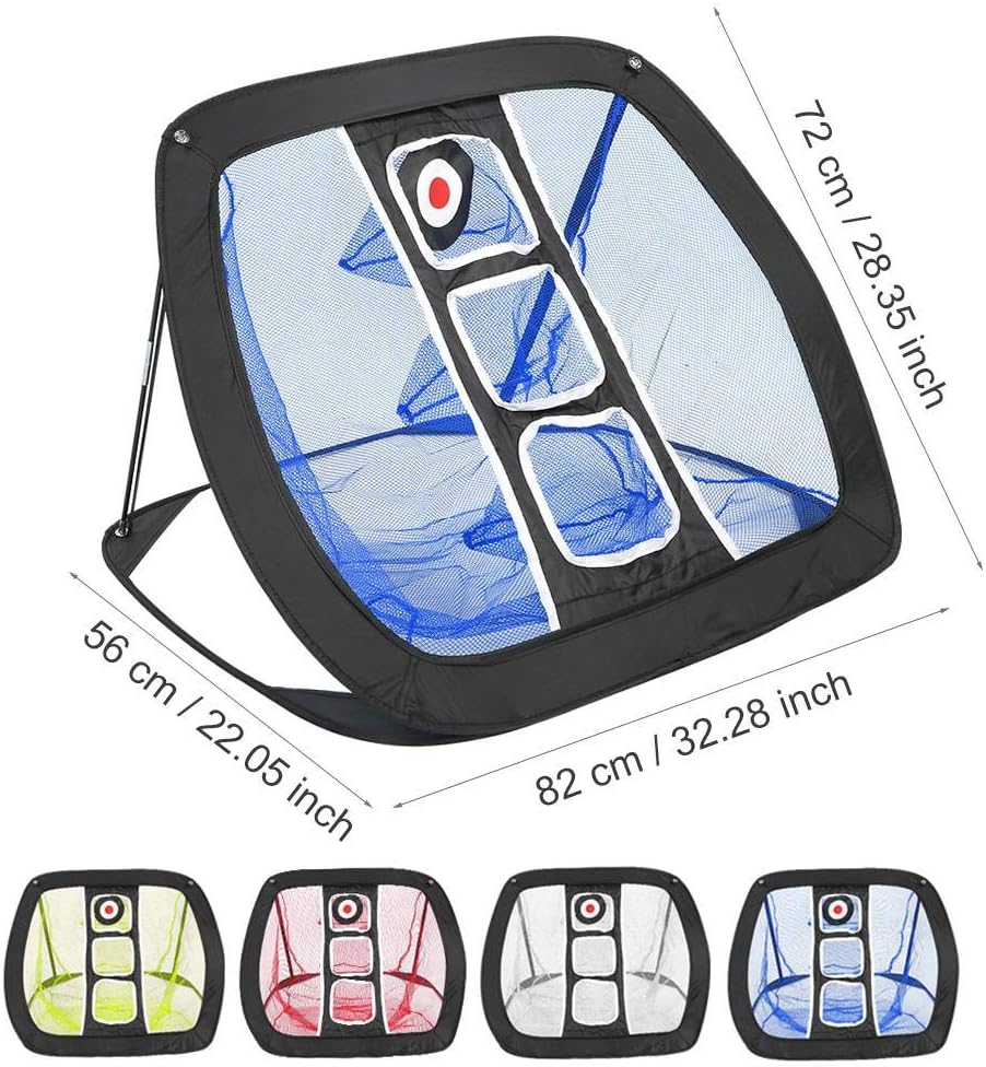 Tragbares Golf-Chipping-Netz Golf-Zielnetz für das Üben im Innen- und Aussenbereich(Schwarz + Blau)