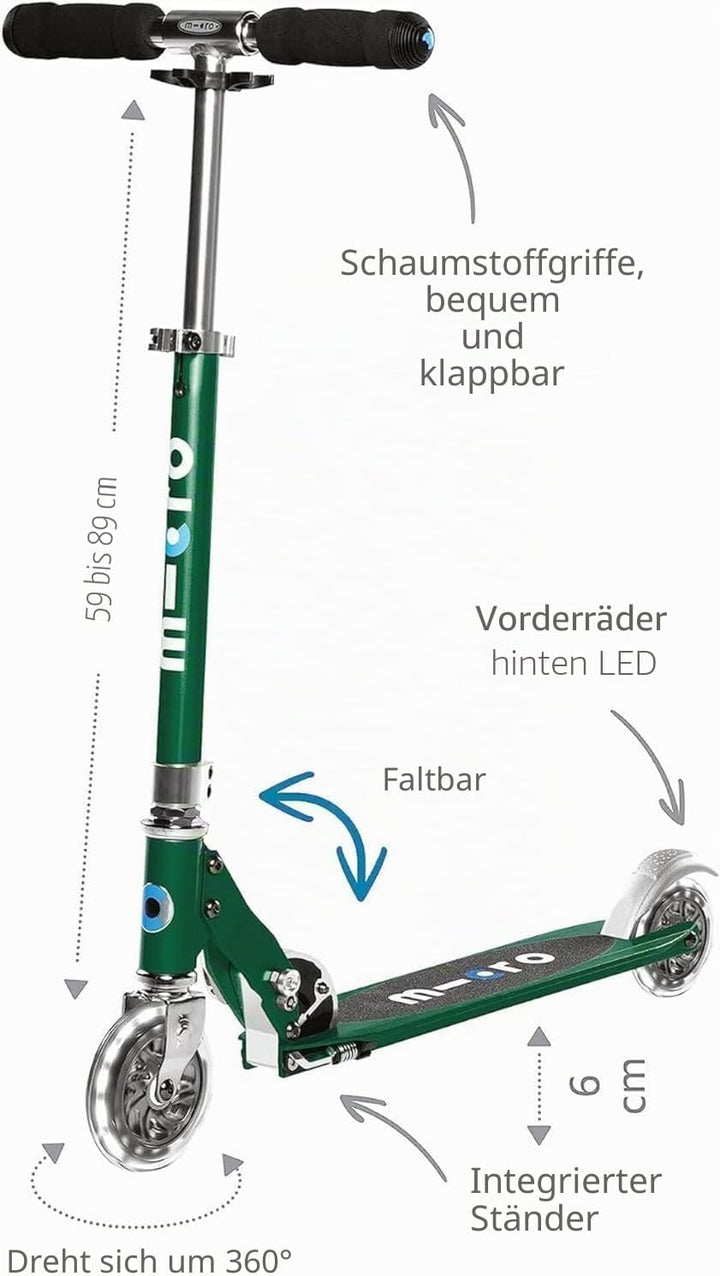 Micro Mobility SA0179 Sprite Tretroller, Petrol, 64 x 11 x 22 cm, Petrol
