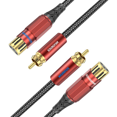 SOUNDFAM Buchse XLR auf Cinch/RCA Kabel 5M 5 M 2-RCA auf 2-XLR-Buchse, 5 M 2-RCA auf 2-XLR-Buchse