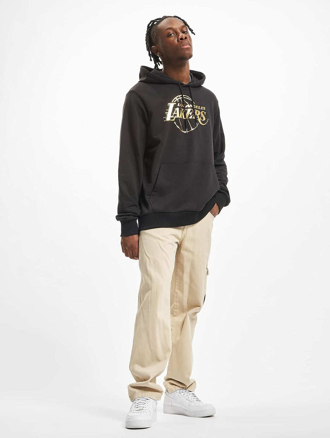 New Era Los Angeles Lakers Foil Print Kapuzenpullover Herren schwarz/Gold, L